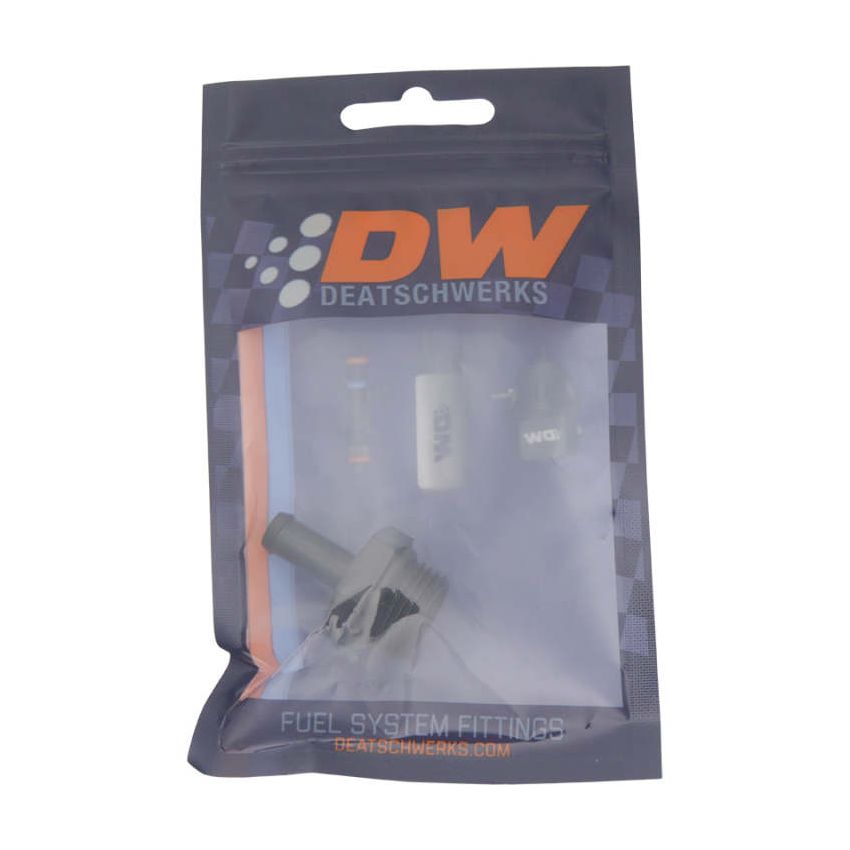 DeatschWerks 8AN ORB Male to 5/16in Male Barb Fitting (Incl O-Ring) - Anodized Matte Black