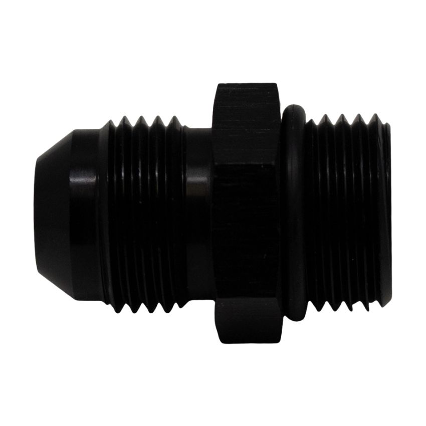 DeatschWerks 8AN ORB Male to 8AN Male Flare Adapter (Incl O-Ring) - Anodized Matte Black