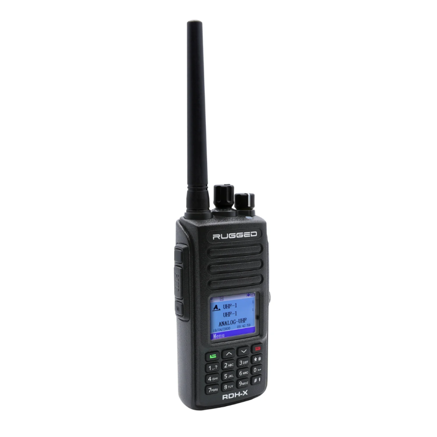 Rugged Radios RDH-X WATERPROOF - Rugged RDH-X - Bus Band 2-Way Radio - Digital and Analog / Black