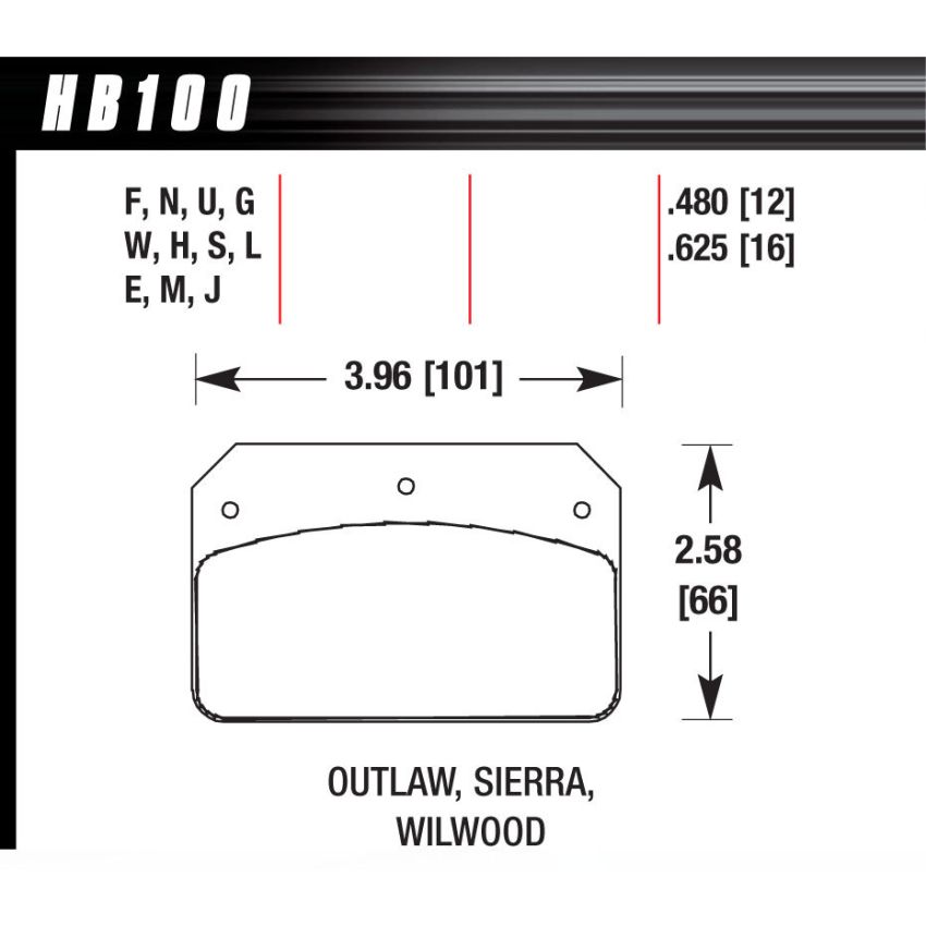 Hawk Performance HB100F.480 HPS Disc Brake Pad