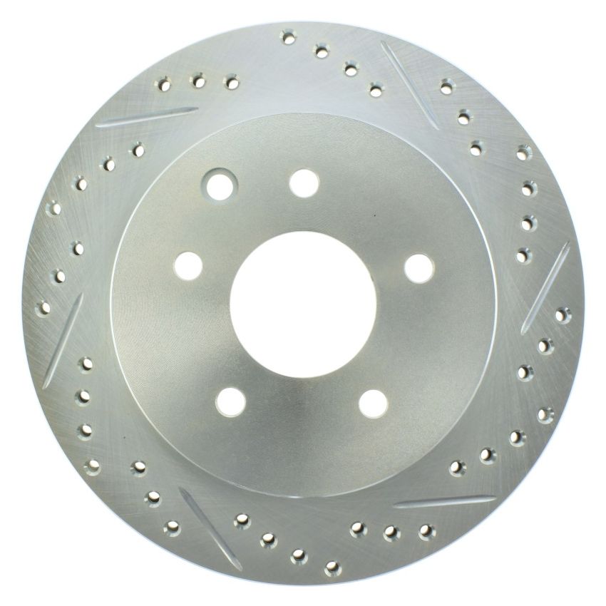 Stoptech 227.42077L Select Sport Nissan Slotted and Drilled Left Rear Rotor