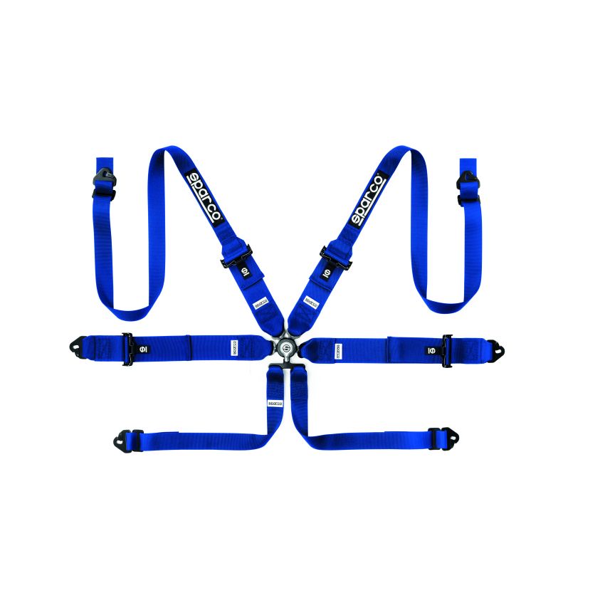 SPARCO 04818RH1AZ BELT 6 PNT 3 to 2in HANS STEEL