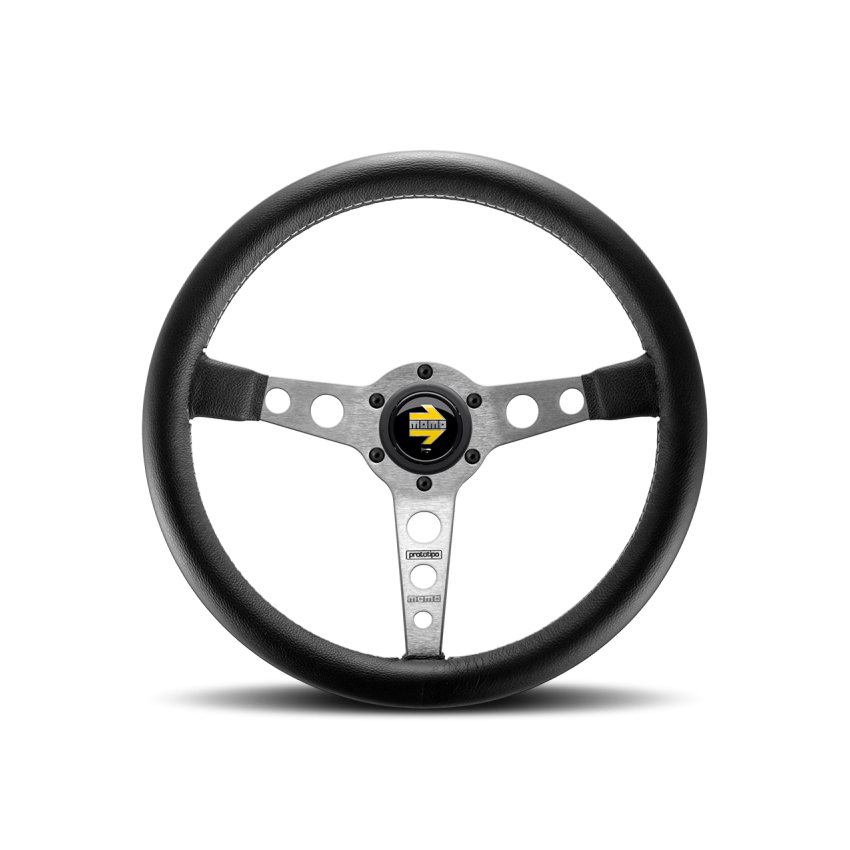 Prototipo Steering Wheel Leather Silver Spoke