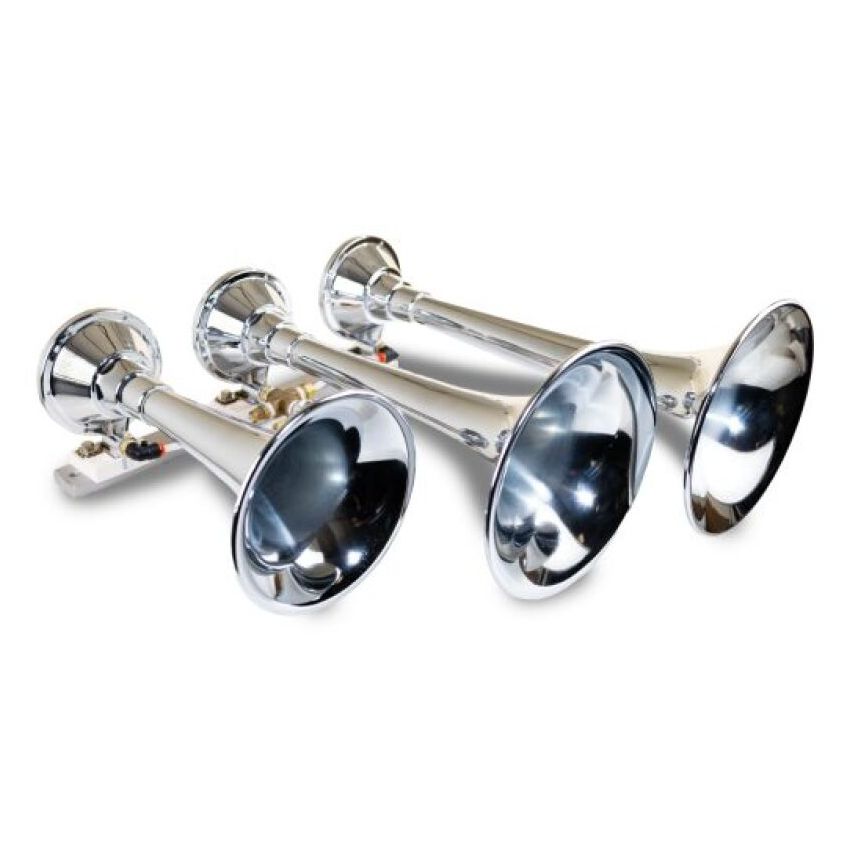 Kleinn Air Horns 630 Kleinn Chrome Triple Horn/ 14.75In/ 13In/9.5In - Chrome-Plated Spun Copper