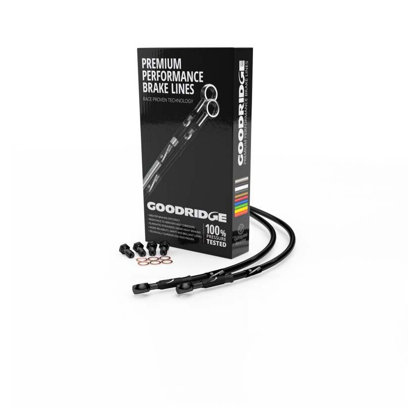 Goodridge KW1188-1RCBK 2013 Kawasaki ZX6R Rear Shadow Brake Line Kit