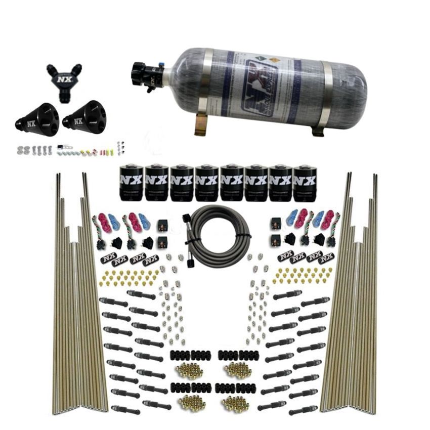 Nitrous Express 93306-12 8 CYL DRY DIRECT PORT, FOUR STAGE, 8 SOLENOIDS, W/ COMPOSITE BOTTLE (200-600HP)