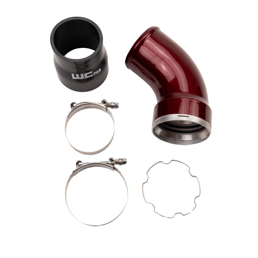Wehrli 06-10 GM LBZ/LMM Duramax Passenger Side Intercooler Outlet Elbow Kit - WCFab Grey