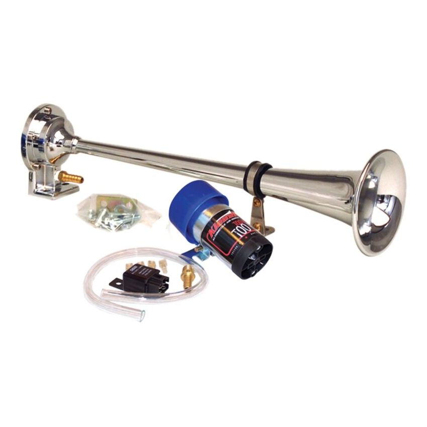 Kleinn Air Horns 6127 Kleinn Chrome Direct Drive Single Horn/ 13.5In - Chrome-Plated Spun Copper