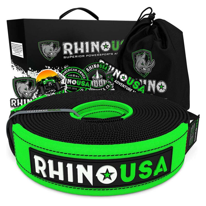 Rhino USA RNO-TOWSTRAP220 Recovery Tow Strap 2Inx20Ft (Black)