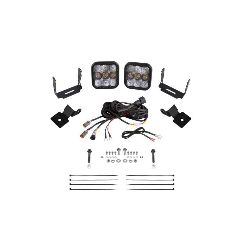 Diode Dynamics DD7852 14-18 Polaris RZR XP Stage Series SS5 A-Pillar Pod Kit - Pro White Combo