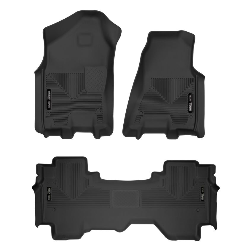 Husky Liners 53698 19-24 Dodge Ram 1500 X-Act Front + 2nd Seat Floor Liner Set - Black