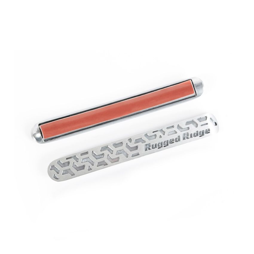 Rugged Ridge Elite Dr Hndle Insert Brushed Tread 2D 07-18 Jeep Wrangler JK