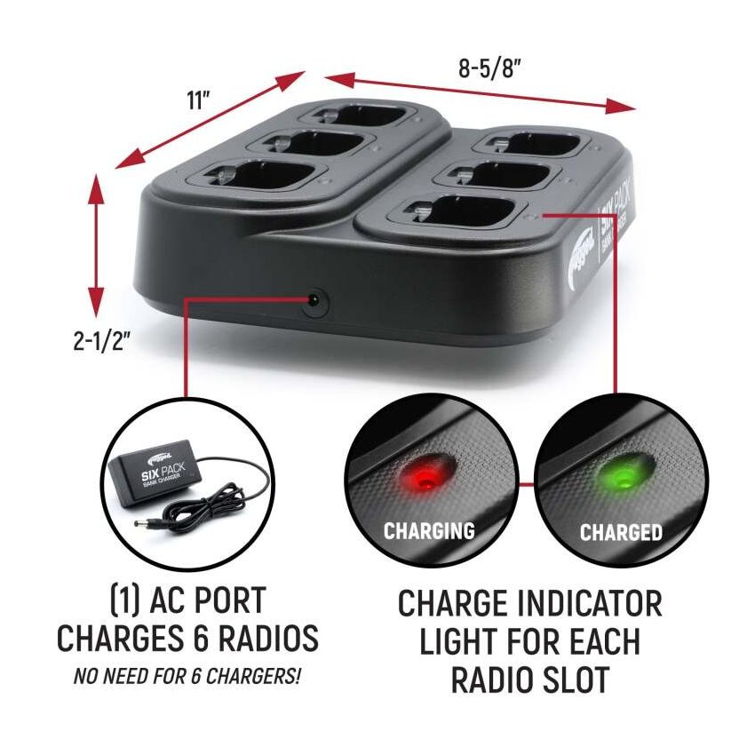 Rugged Radios 6PACK-RDH16 6-Pack Bank Charger for Handheld Radios RDH16