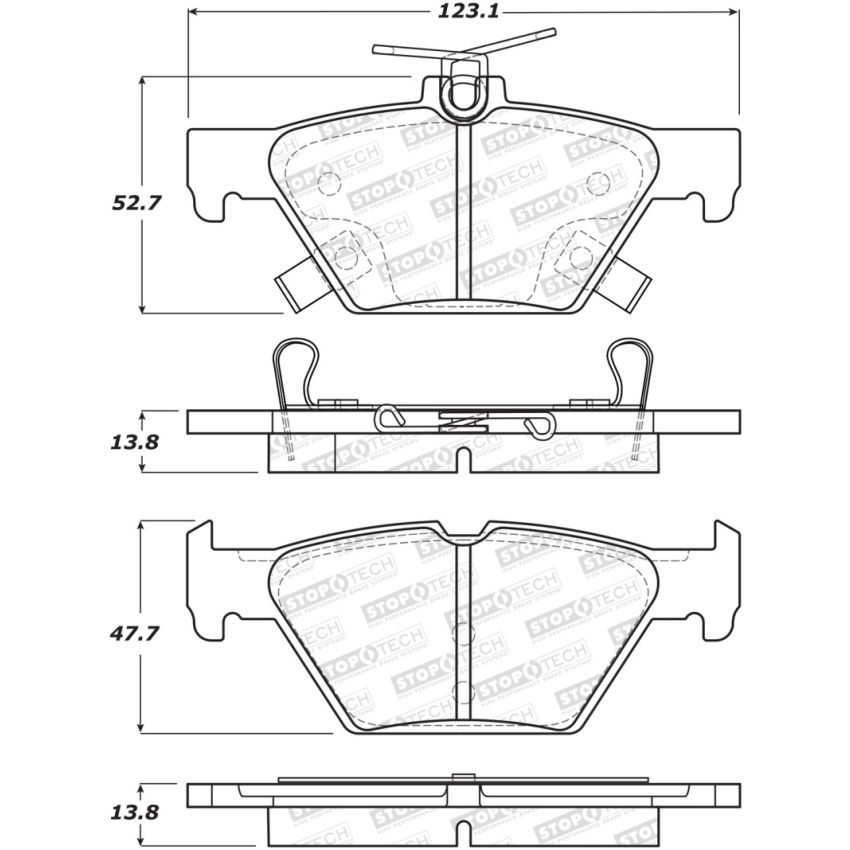 Stoptech 308.18080 16-21 WRX Street Brake Pads - Rear