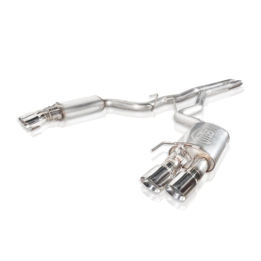 Stainless Works M18CBHFCV 2018+ Ford Mustang GT 3in Redline Series Catback H-Pipe w/Active Valves & Quad Tips