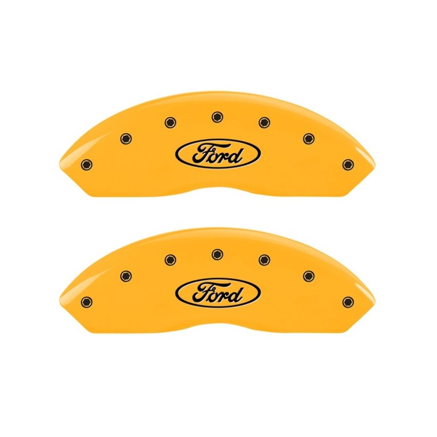 MGP 2 Caliper Covers Engraved Front Oval Logo/Ford Yellow Finish Blk Char 2011 Ford Focus