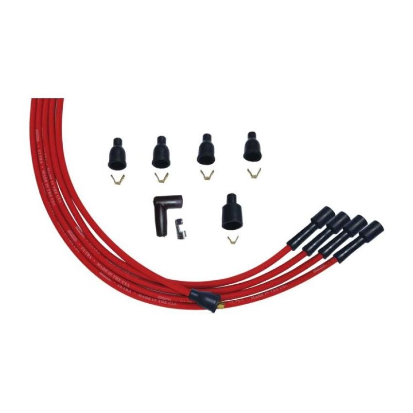 MOROSO MOR52004 Ultra Plug Wire Set Universal 4-Cyl Red