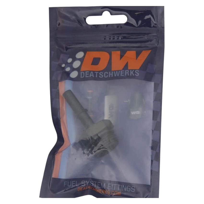 DeatschWerks 10AN ORB Male to 5/16in Male EFI Quick Connect Adapter - Anodized Matte Black