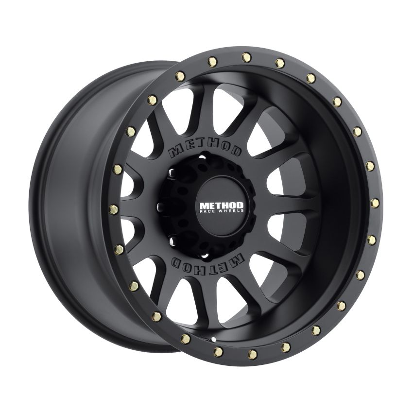 Method Wheels MR60529088512N Method MR605 NV 20x9 -12mm Offset 8x180 124.1mm CB Matte Black Wheel