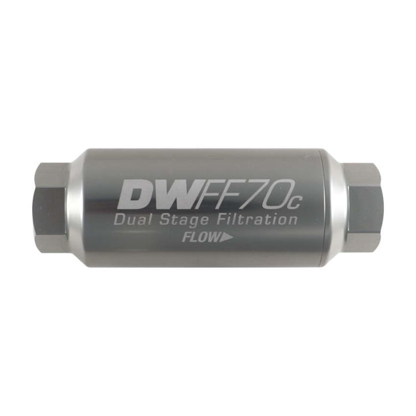 DeatschWerks 8-03-70C-010K 10AN Female 10 Micron 70mm Compact In-Line Fuel Filter Kit