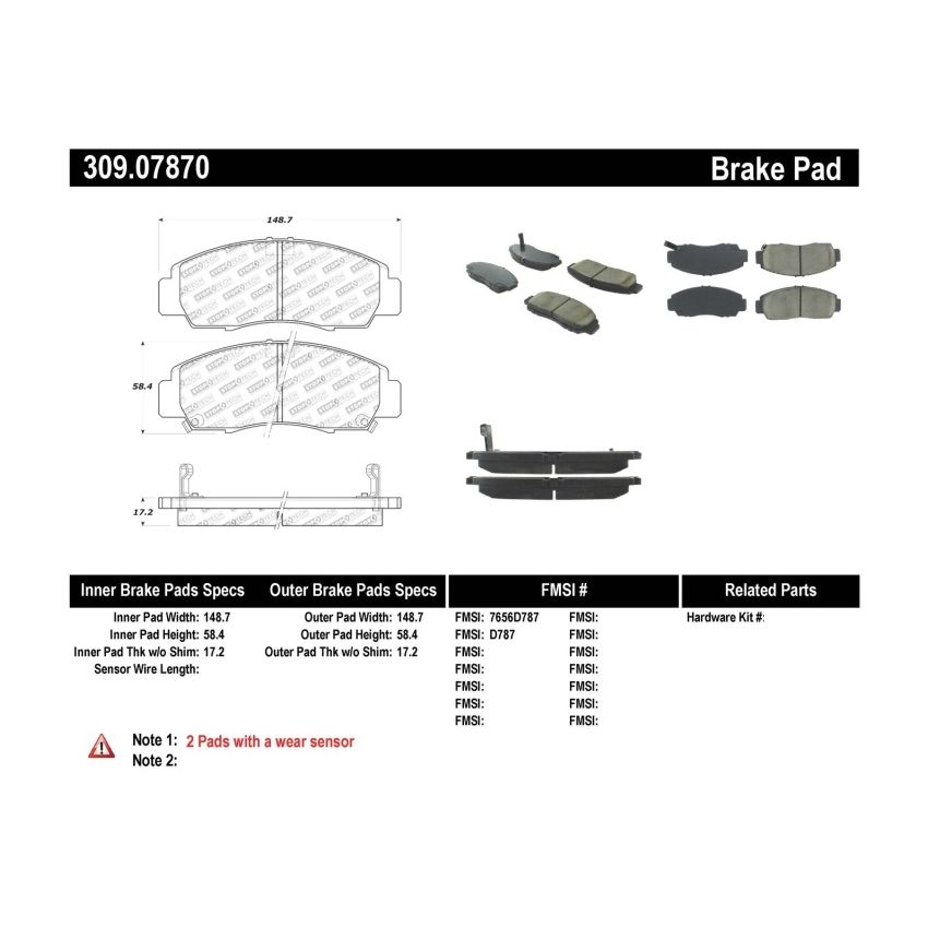 StopTech Performance 04-09 Acura TSX / 09 Accord V6 Coupe ONLY Front Brake Pads