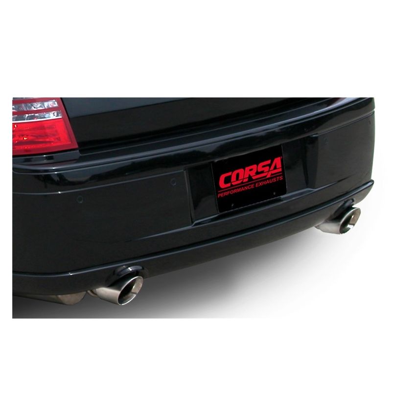Corsa 05-10 Dodge Charger No Towing Hitch SRT-8 6.1L V8 Polished Xtreme Cat-Back Exhaust