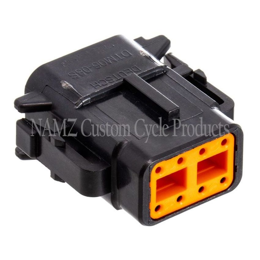 NAMZ MDP-8B Deutsch DTM 8-Position Black Plug w/(8) Stamped Terminals & Wedgelock (HD 74118-98BK)