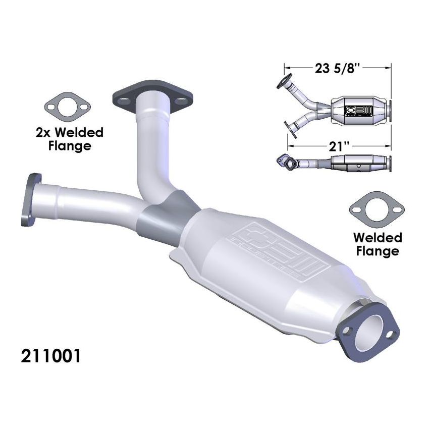 OEM Industries 211001 CATALYTIC CONVERTER AND PIPE ASSEMBLY