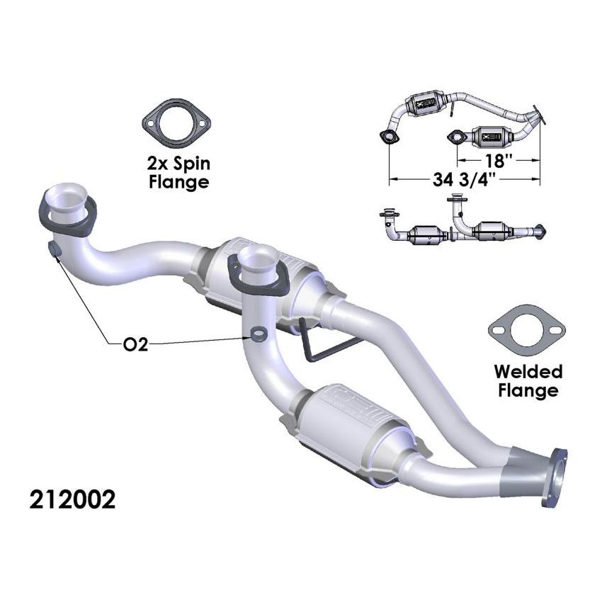 OEM Industries 212002 CATALYTIC CONVERTER AND PIPE ASSEMBLY