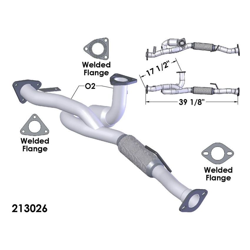 OEM Industries 213026 CATALYTIC CONVERTER AND PIPE ASSEMBLY