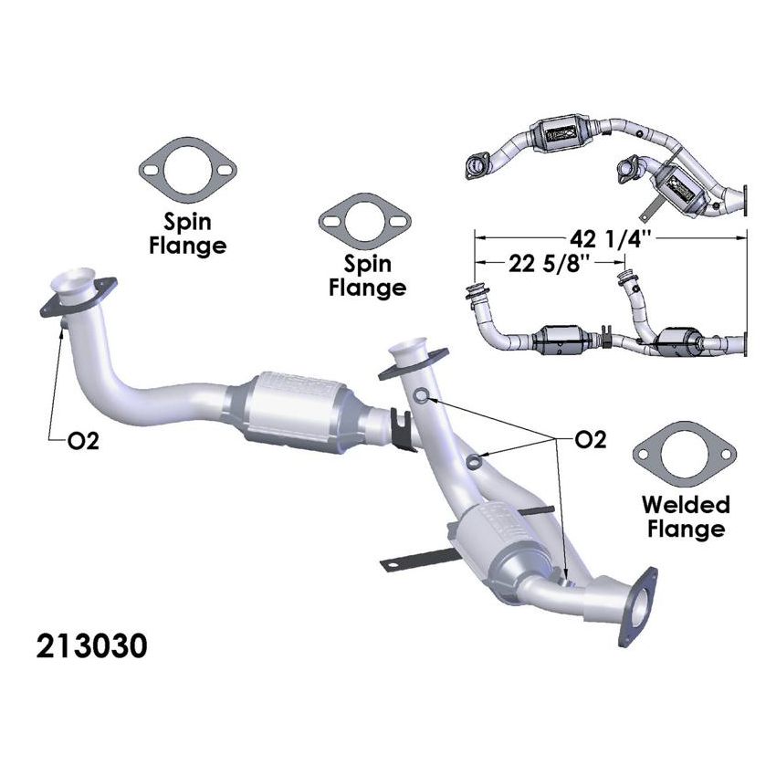 OEM Industries 213030 CATALYTIC CONVERTER AND PIPE ASSEMBLY