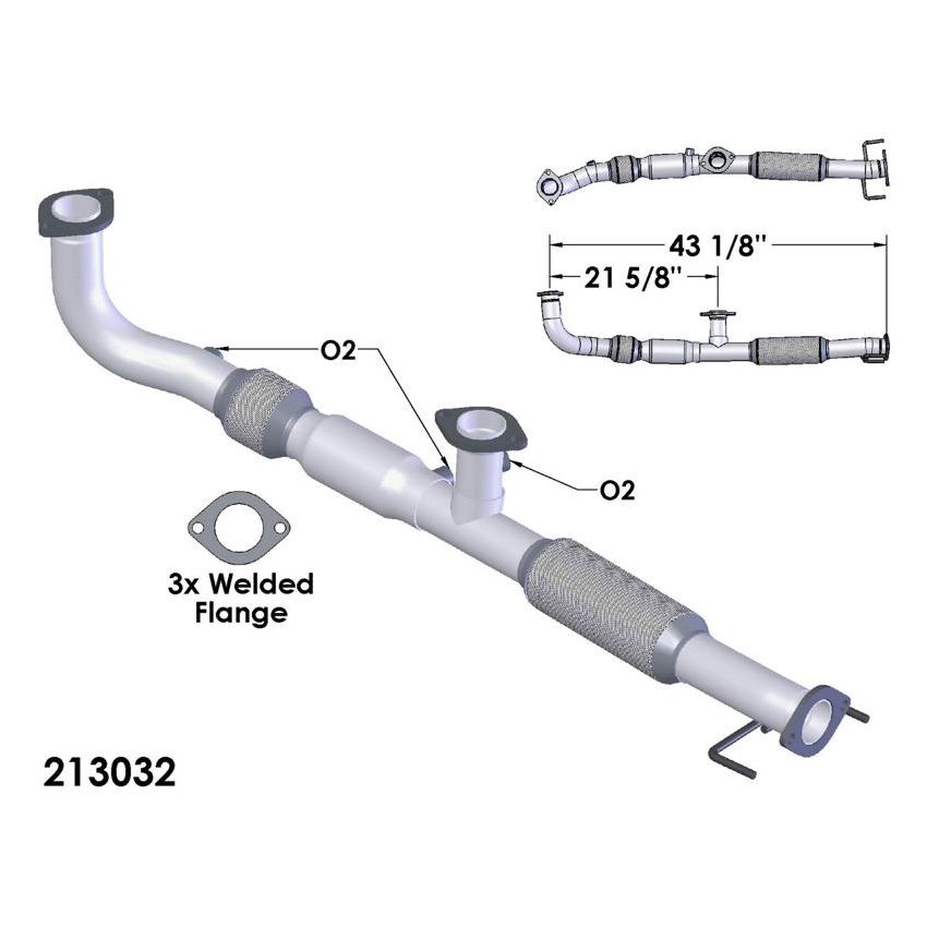 OEM Industries 213032 CATALYTIC CONVERTER AND PIPE ASSEMBLY