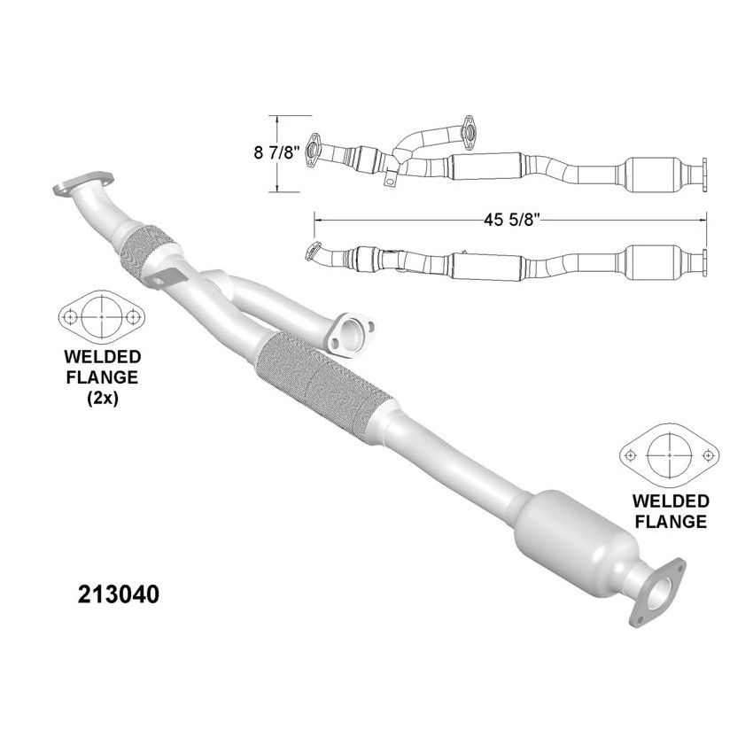 OEM Industries 213040 CATALYTIC CONVERTER AND PIPE ASSEMBLY