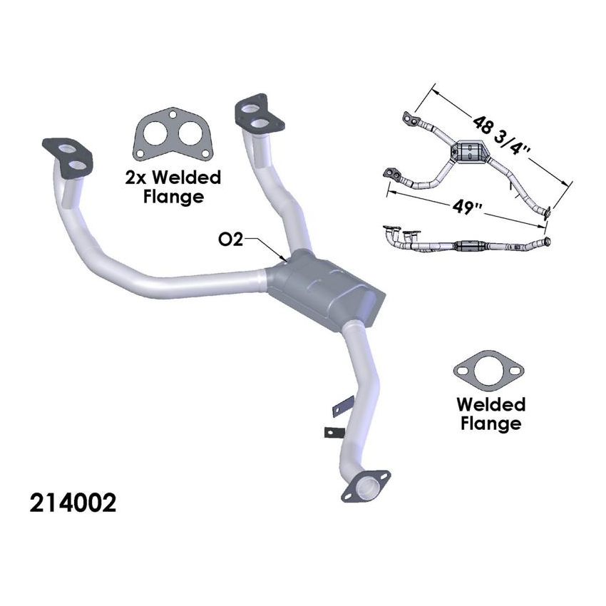 OEM Industries 214002 CATALYTIC CONVERTER AND PIPE ASSEMBLY