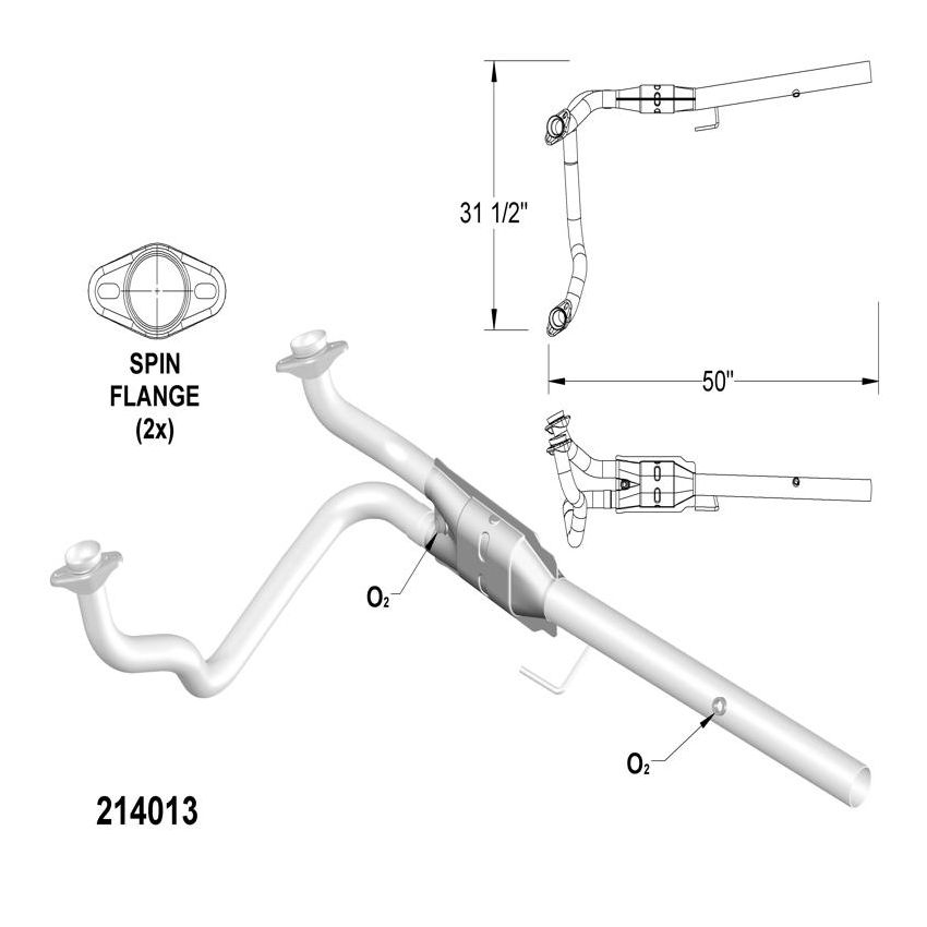 OEM Industries 214013 CATALYTIC CONVERTER AND PIPE ASSEMBLY