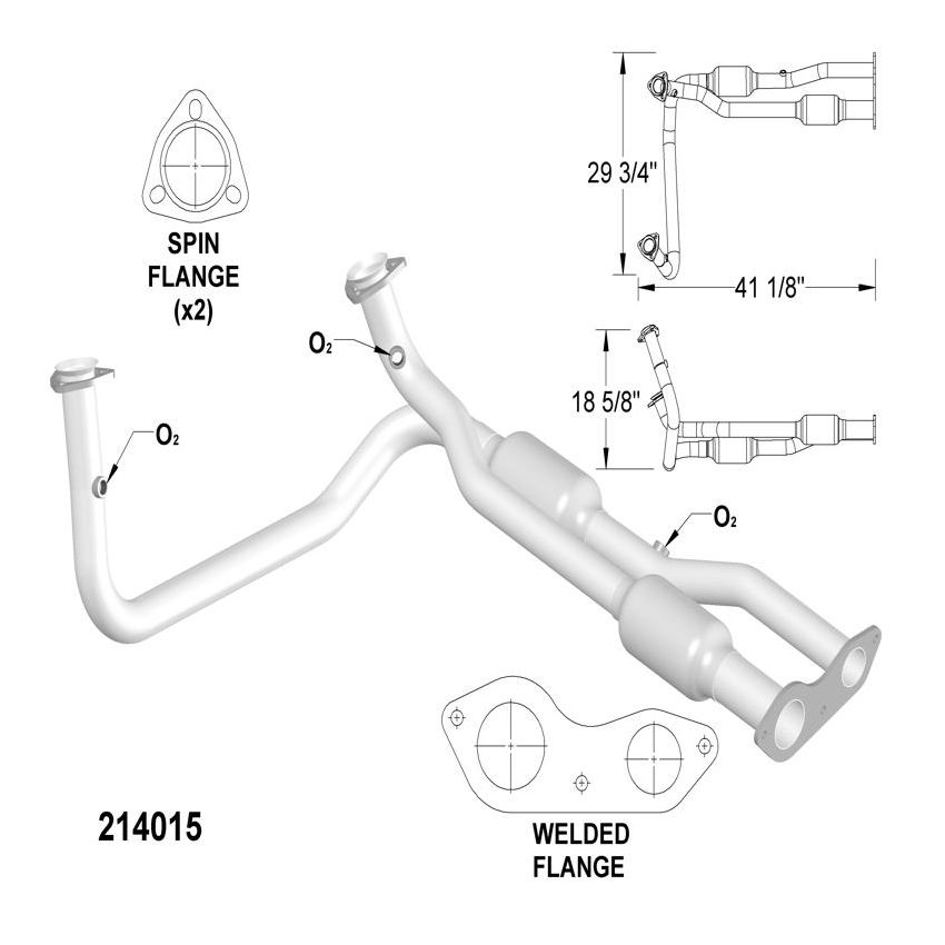 OEM Industries 214015 CATALYTIC CONVERTER AND PIPE ASSEMBLY