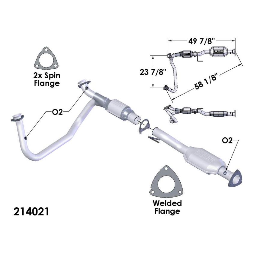OEM Industries 214021 CATALYTIC CONVERTER AND PIPE ASSEMBLY