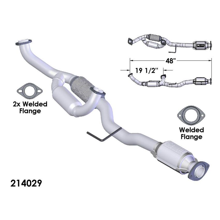 OEM Industries 214029 CATALYTIC CONVERTER AND PIPE ASSEMBLY