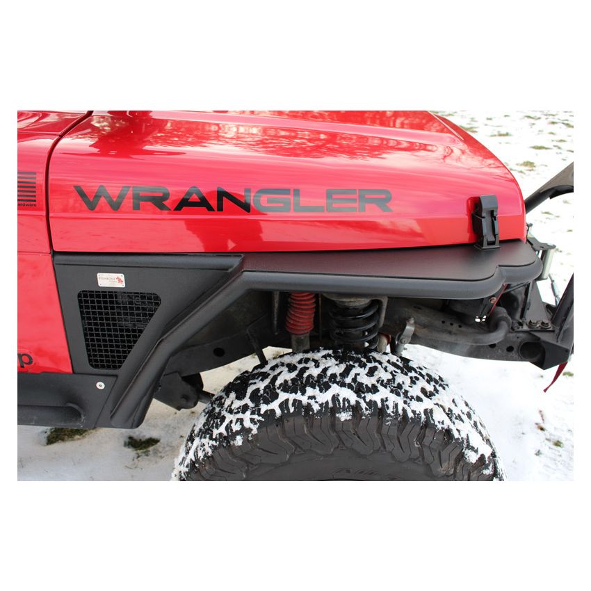 Fishbone Offroad FB23029F 97-06 Jeep Wrangler TJ Steel Tube Fenders Front 3In Flare - Blk Textured Powdercoat