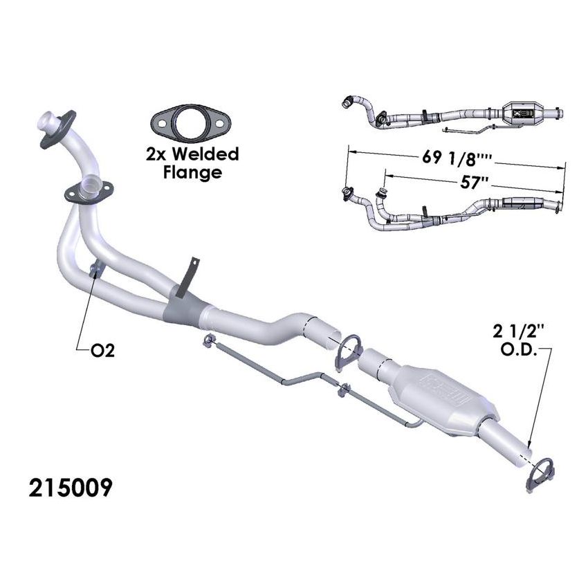OEM Industries 215009 CATALYTIC CONVERTER AND PIPE ASSEMBLY