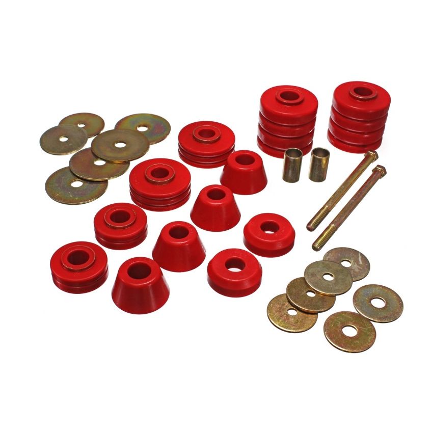 Energy Suspension 67-72 GM 3/4 Ton C-20/C2500 / 1 Ton C-30/C3500 2WD Red Body(cab) Mount Set