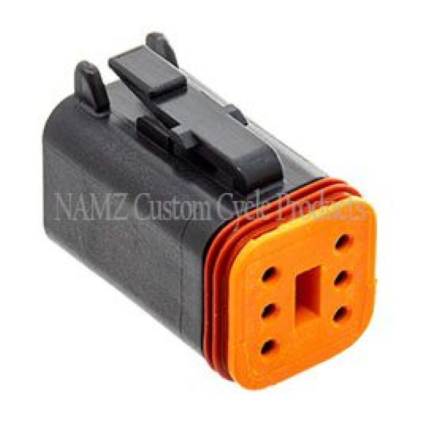 NAMZ DP-6B Deutsch DT Series 6-Wire Plug & Wedgelock - Black (Repl. HD 72116-94BK)
