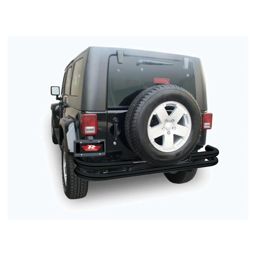 Rampage 2007-2018 Jeep Wrangler(JK) Double Tube Rear Bumper - Black