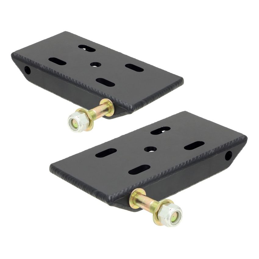 RockJock Jeep CJ Front HD Leaf Spring Plates w/ Shock Mounts For 2in Springs