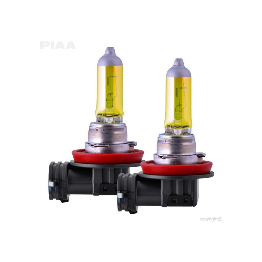 PIAA 22-13411 PIAA H11 Solar Yellow Twin Pack Halogen Bulbs
