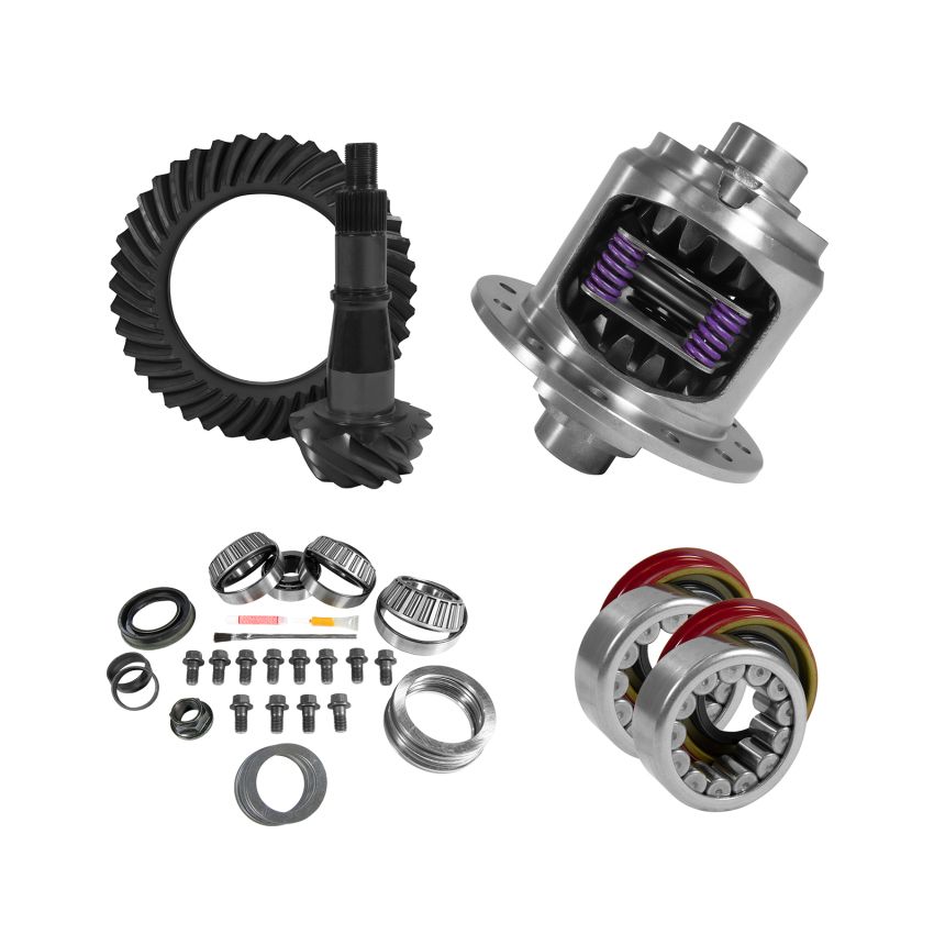 Yukon Gear & Axle YGK2254 Yukon 9.5in GM 4.11 Rear Ring & Pinion Install Kit 33 Spline Positraction Axle Bearing and Seals