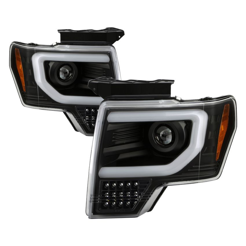 SPYDER 5087560 Light Bar Projector Headlights - Sequential Turn Signal - Black