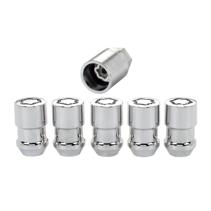 McGard Wheel Lock Nut Set - 5pk. (Cone Seat) M12X1.5 / 3/4 Hex / 1.46in. Length - Chrome