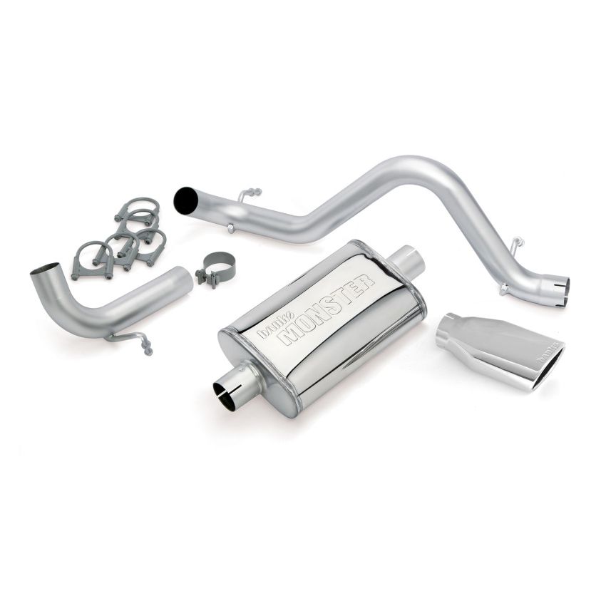 Banks Power 51342 12-15 Jeep 3.6L Wrangler (All) - 2dr Monster Exh Sys - SS Single Exh w/ Chrome Tip