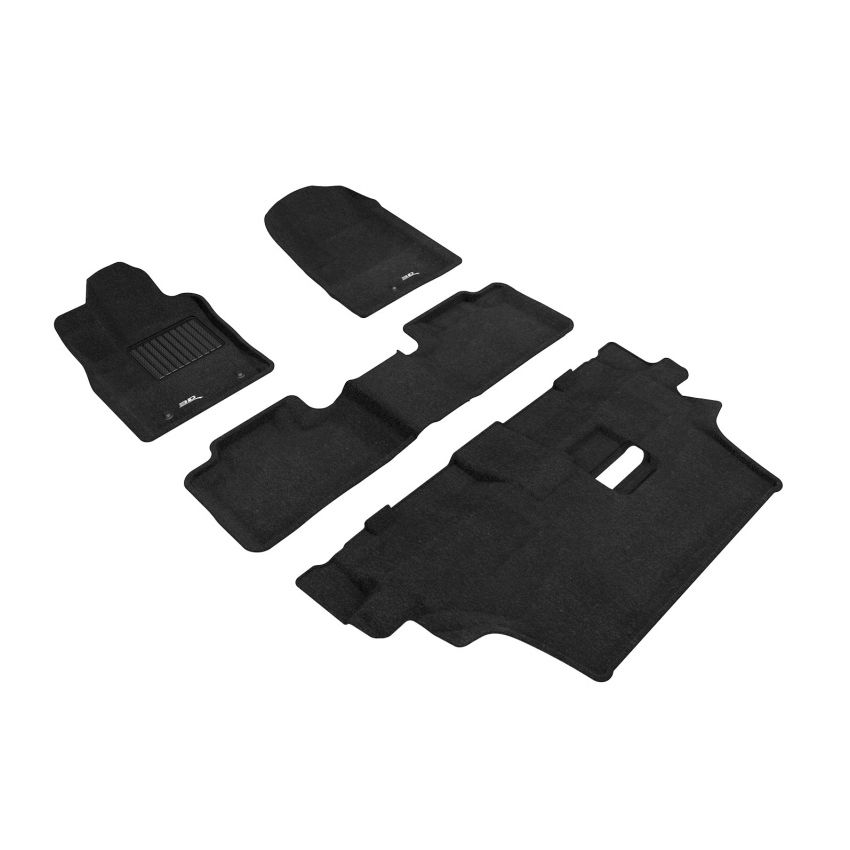3D MAXpider 2012-2021 Dodge Durango 7-Seat Elegant 1st 2nd & 3rd Row Floormats - Black